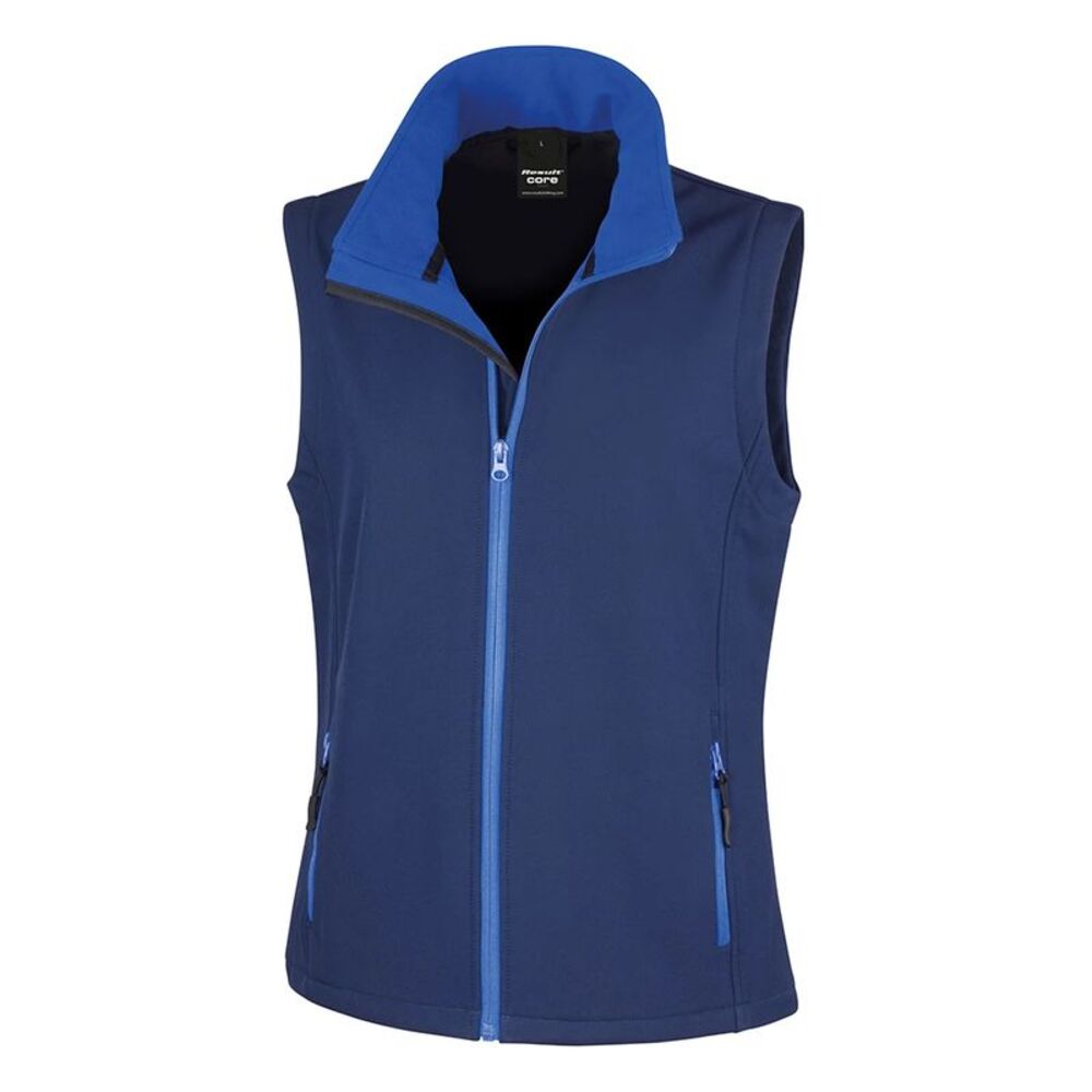 Result Womens/Ladies Softshell Body Warmer / Navy/Royal Blue